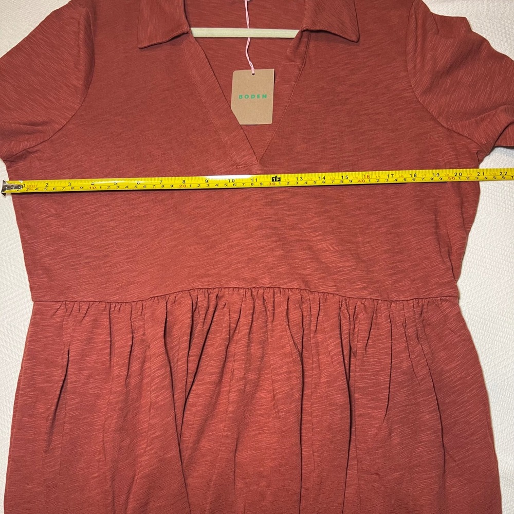 Boden Burnt Orange Collared Midi Dress - Picture 9 of 12